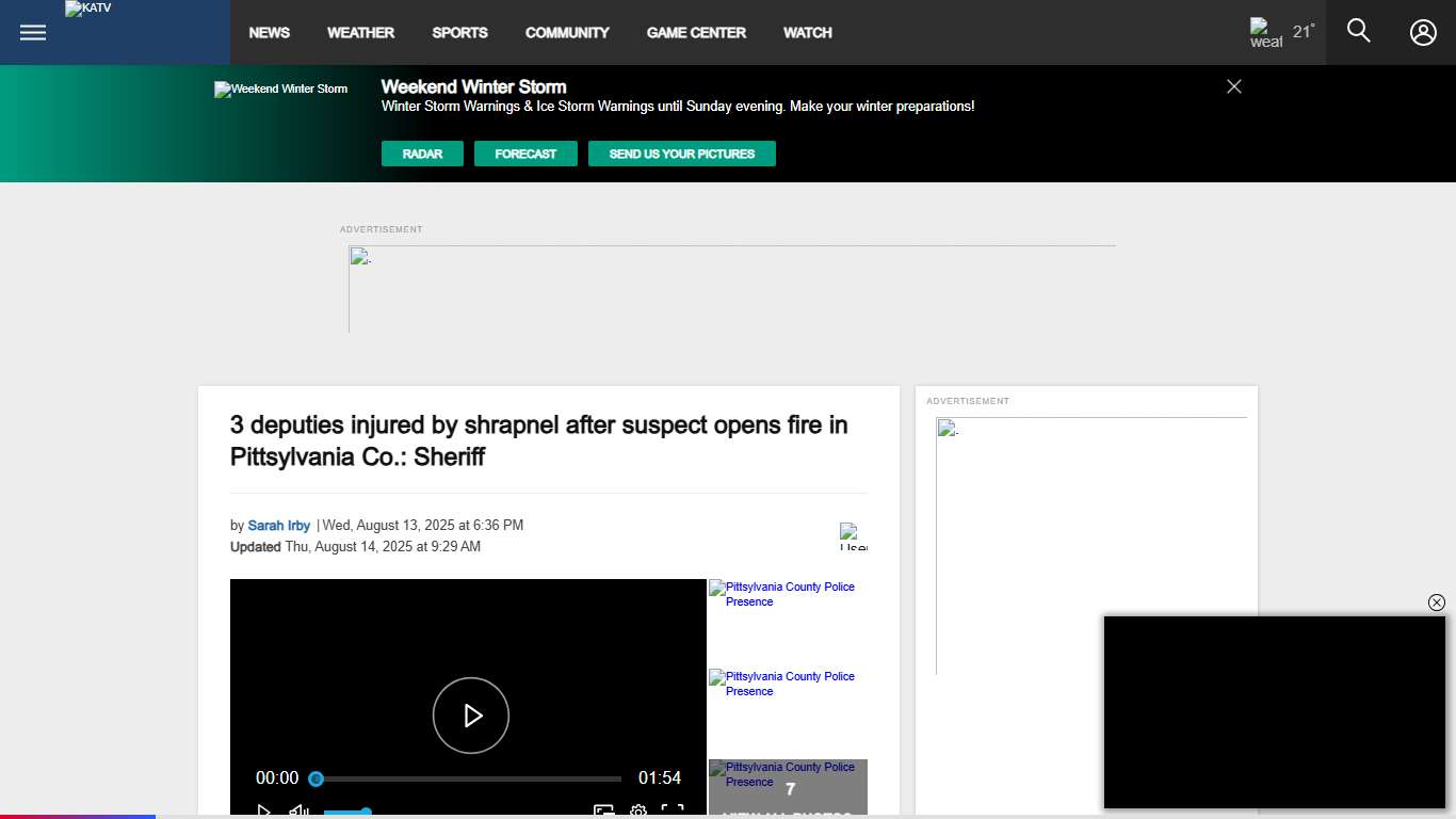 3 deputies injured by shrapnel after suspect opens fire in Pittsylvania Co.: Sheriff